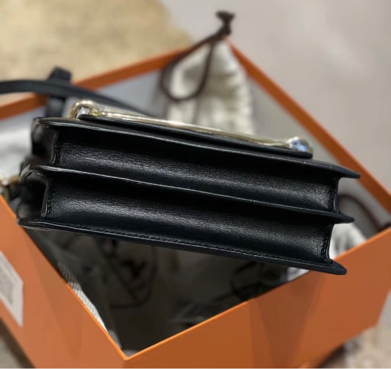 有購訍✨hermes roulis19 豬鼻子 89黑色 金扣/黑金 evercolor皮 D刻 99新-5