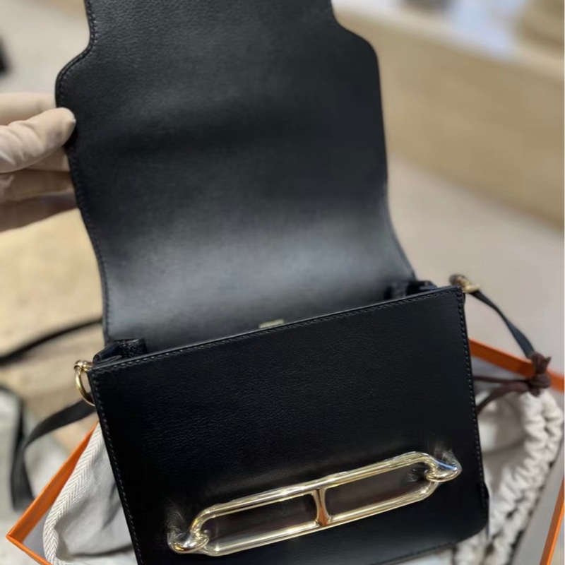 有購訍✨hermes roulis19 豬鼻子 89黑色 金扣/黑金 evercolor皮 D刻 99新-6