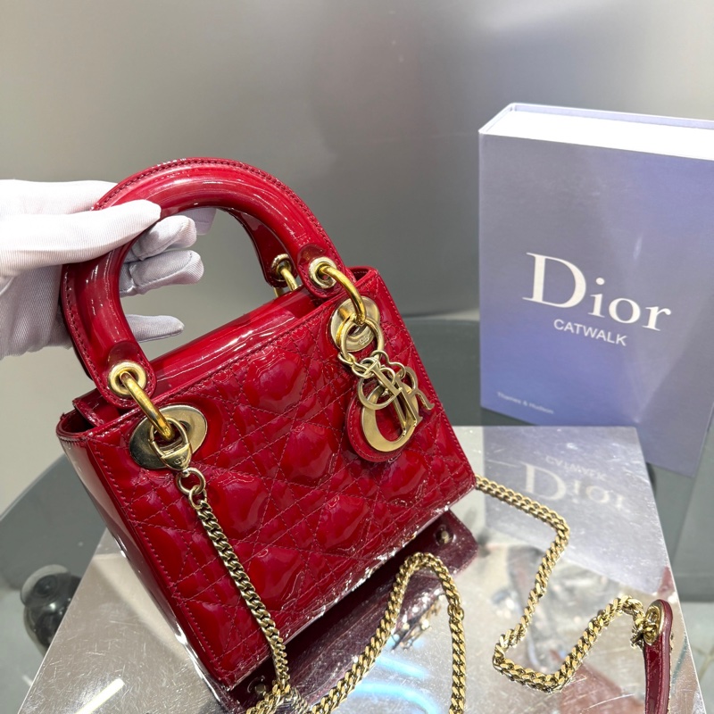 Dior迪奥 红色漆皮三格戴妃-1