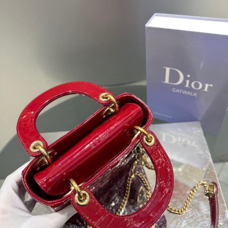 Dior迪奥 红色漆皮三格戴妃-2