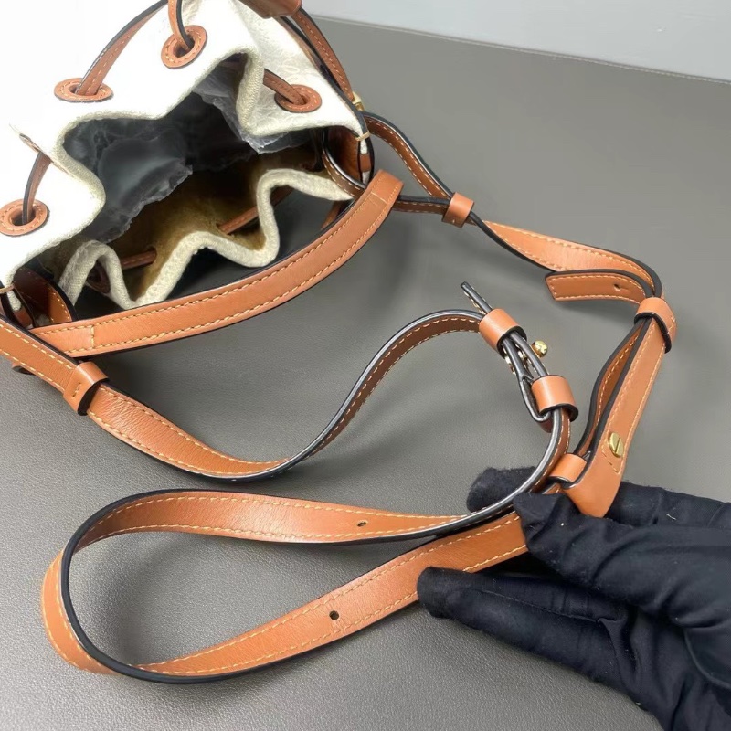 LOEWE Hammock 吊床包手提肩背斜背包米色拼棕色 14*19.5*10  98新肩帶 塵袋-1