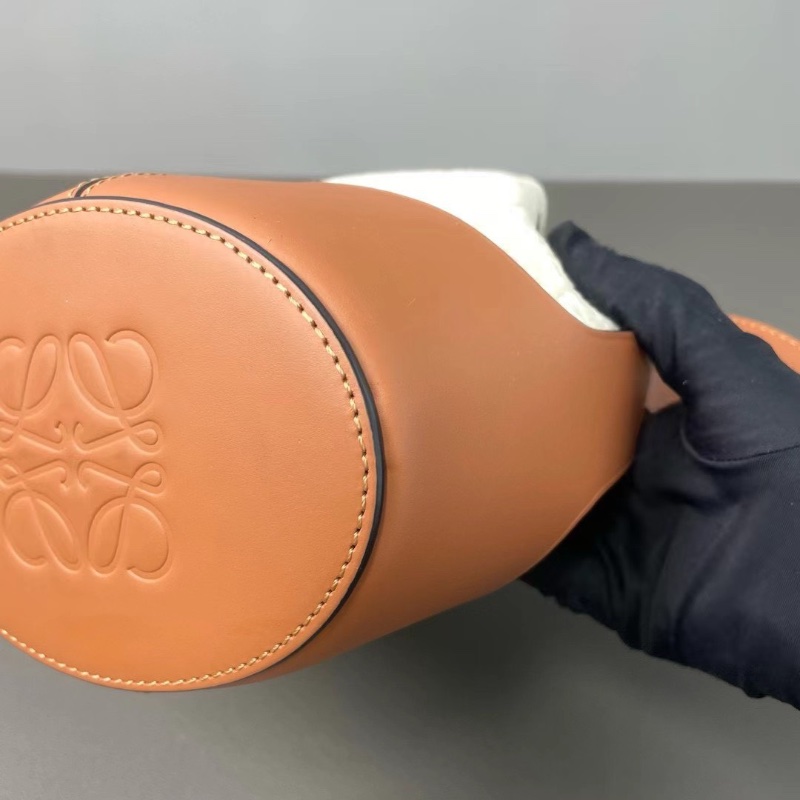 LOEWE Hammock 吊床包手提肩背斜背包米色拼棕色 14*19.5*10  98新肩帶 塵袋-3