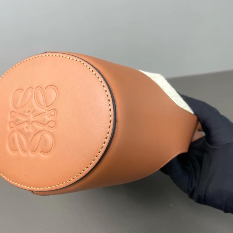 LOEWE Hammock 吊床包手提肩背斜背包米色拼棕色 14*19.5*10  98新肩帶 塵袋-5