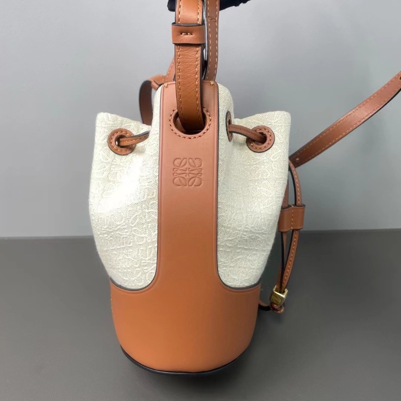 LOEWE Hammock 吊床包手提肩背斜背包米色拼棕色 14*19.5*10  98新肩帶 塵袋-6