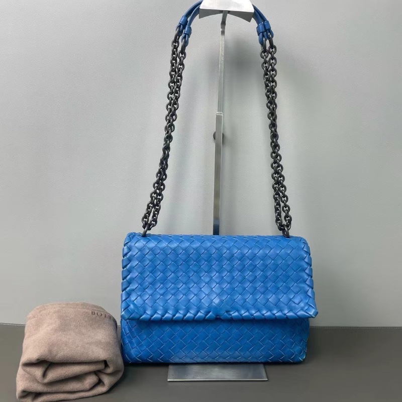 BV編織款奧林匹亞克萊因藍 Olympia肩背包24*17*9  98新配件塵袋-1