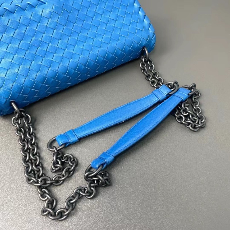 BV編織款奧林匹亞克萊因藍 Olympia肩背包24*17*9  98新配件塵袋-3