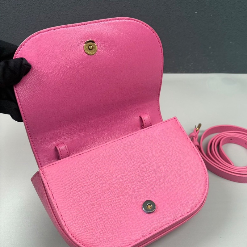 Balenciaga粉色全皮馬鞍包 18*14*4cm 98新配件塵袋-3