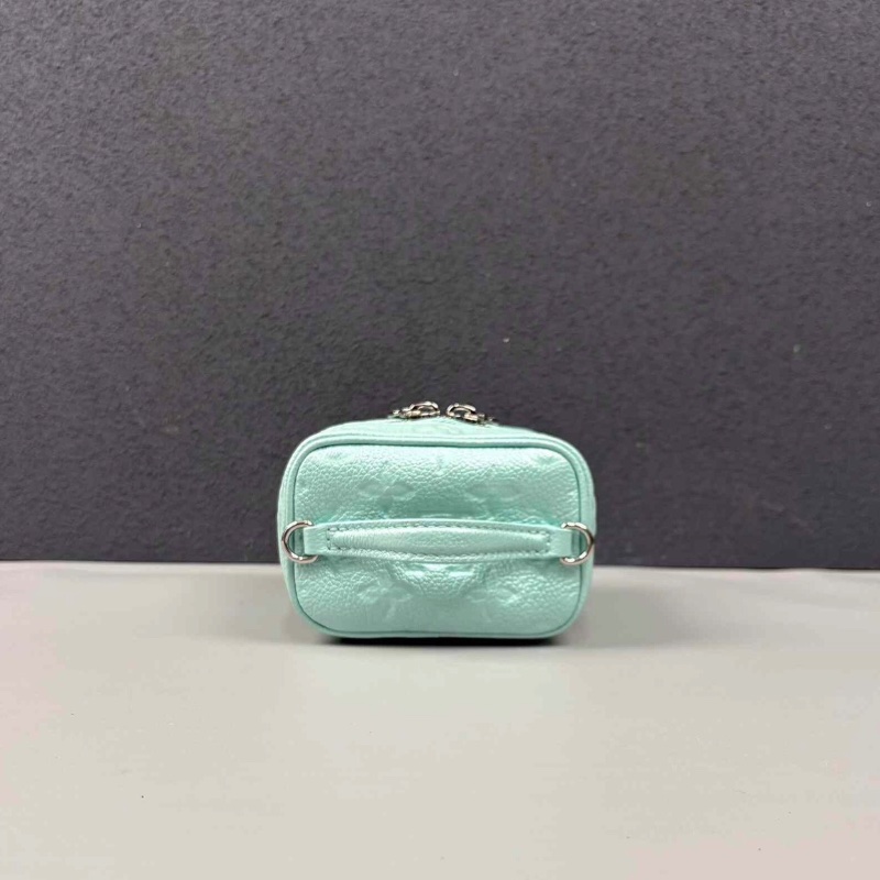 LV珠光薄荷色全皮壓花micro vanity mini化妝盒子 芯片款11*10*7.5cm 98新配件塵袋-5