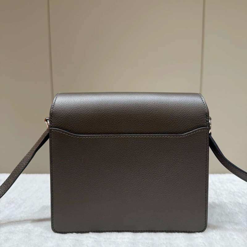 愛馬仕C6灰綠色銀扣evercolor皮Roulis豬鼻子18-1