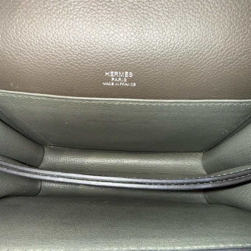 愛馬仕C6灰綠色銀扣evercolor皮Roulis豬鼻子18-5
