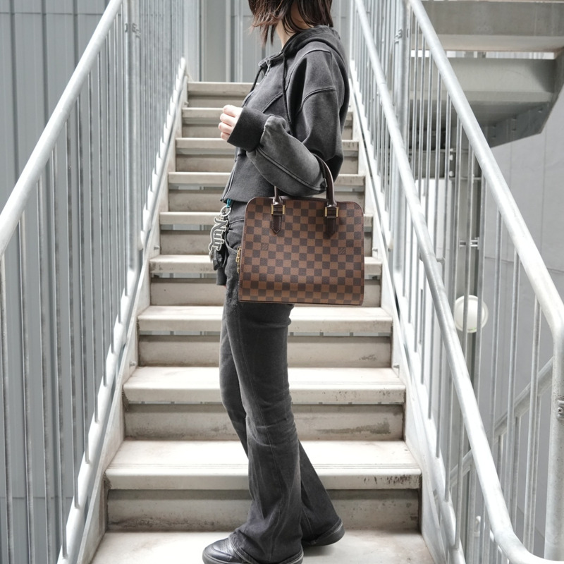 路易威登 LOUIS VUITTON 1998 Damier Triana 手提包,棕色-12