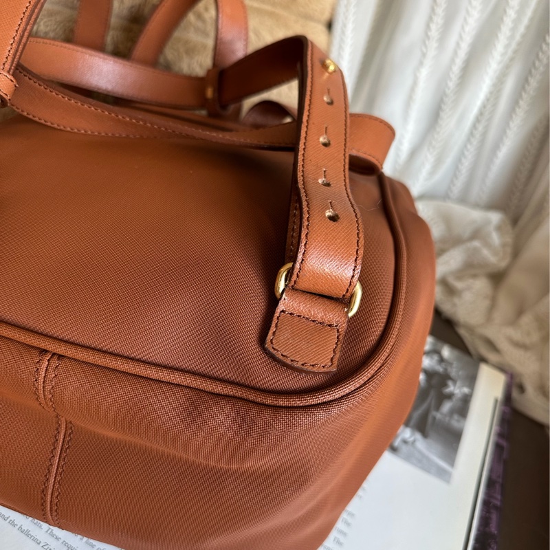 博柏利  後背包 帆布後背包 雙肩包 駝色 中古 復古  中古 復古 古董包  vintage burberry backpack-21