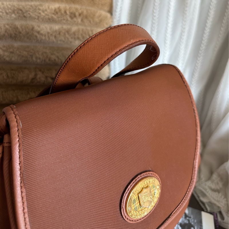 博柏利  後背包 帆布後背包 雙肩包 駝色 中古 復古  中古 復古 古董包  vintage burberry backpack-22