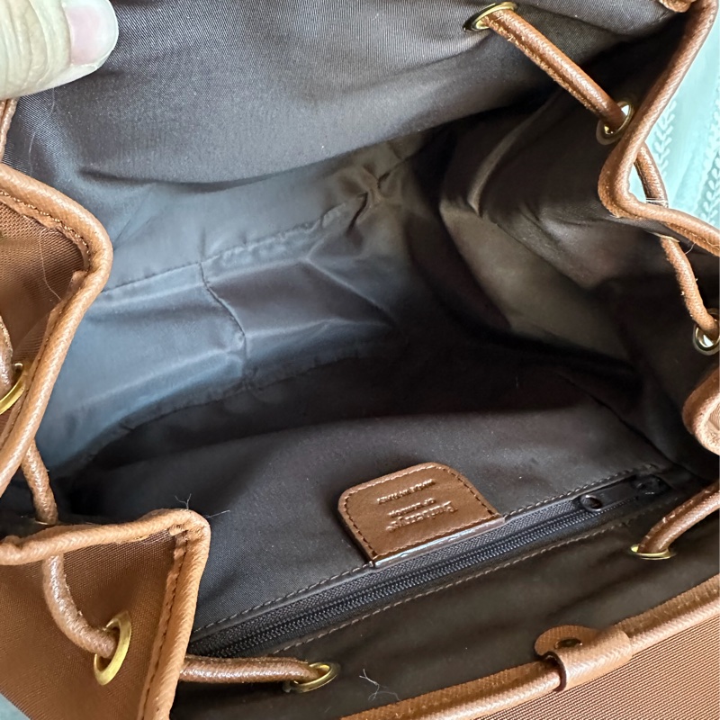博柏利  後背包 帆布後背包 雙肩包 駝色 中古 復古  中古 復古 古董包  vintage burberry backpack-26