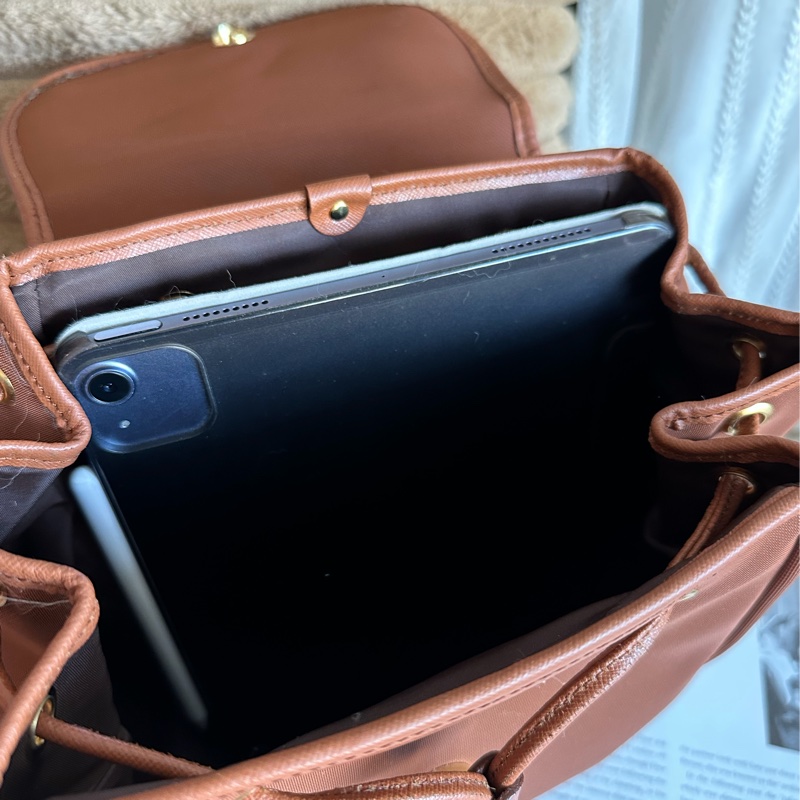 博柏利  後背包 帆布後背包 雙肩包 駝色 中古 復古  中古 復古 古董包  vintage burberry backpack-28