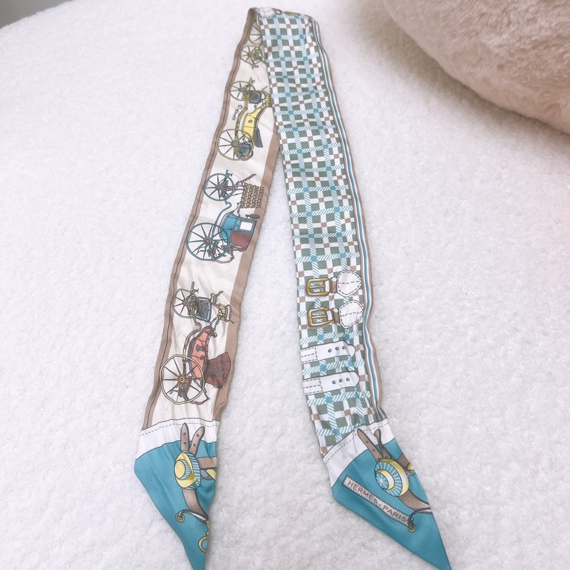 Hermes twilly 藍白包包絲巾 les voitures nouvelle-0