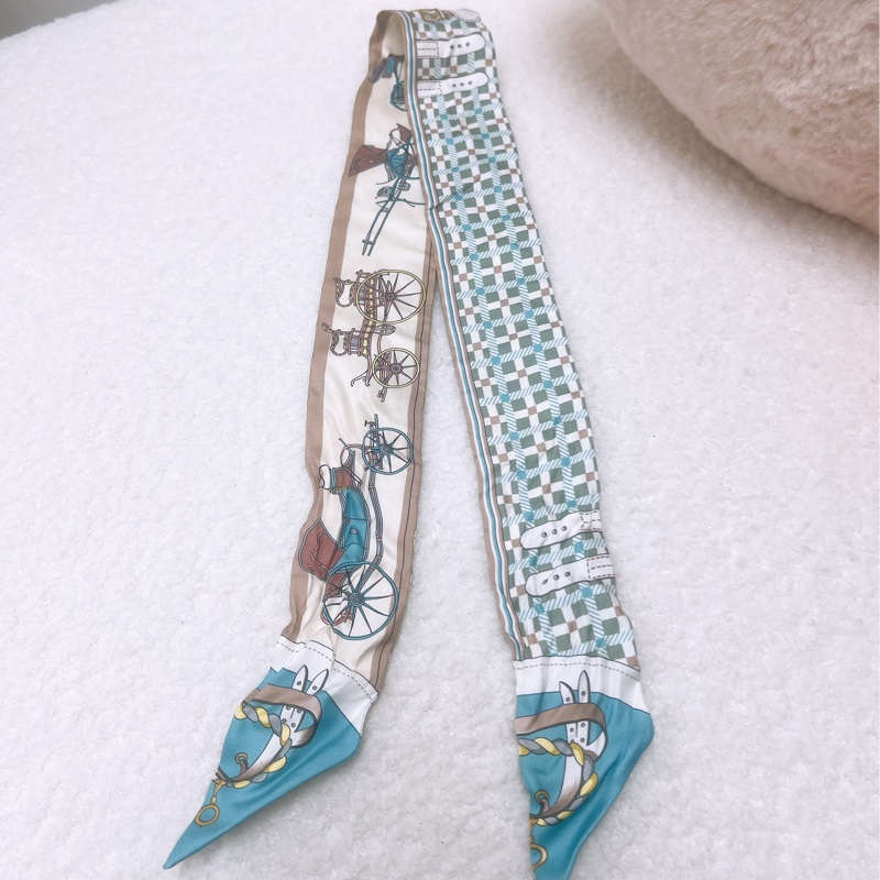 Hermes twilly 藍白包包絲巾 les voitures nouvelle-1