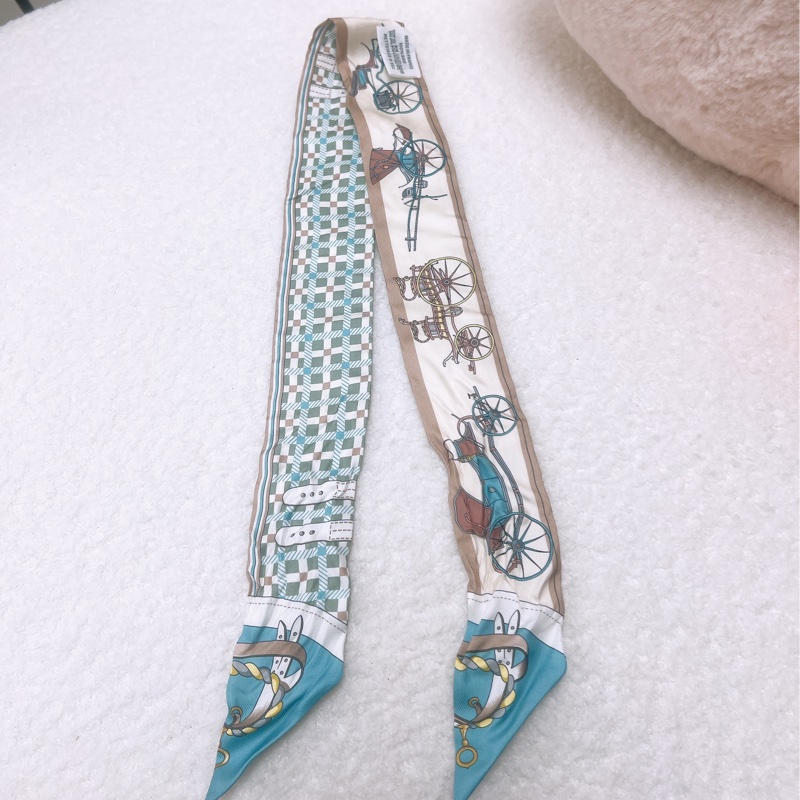 Hermes twilly 藍白包包絲巾 les voitures nouvelle-2