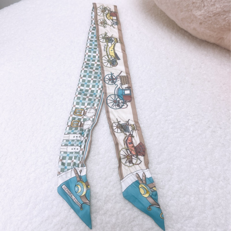 Hermes twilly 藍白包包絲巾 les voitures nouvelle-3