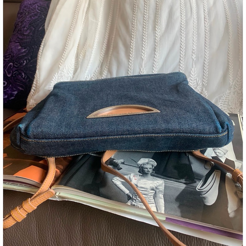 迪奧 背包 後背包 後背包 雙肩包 丹寧 中古  中古包背囊 牛仔 牛仔布 vintage dior malice pearl denim backpack-3