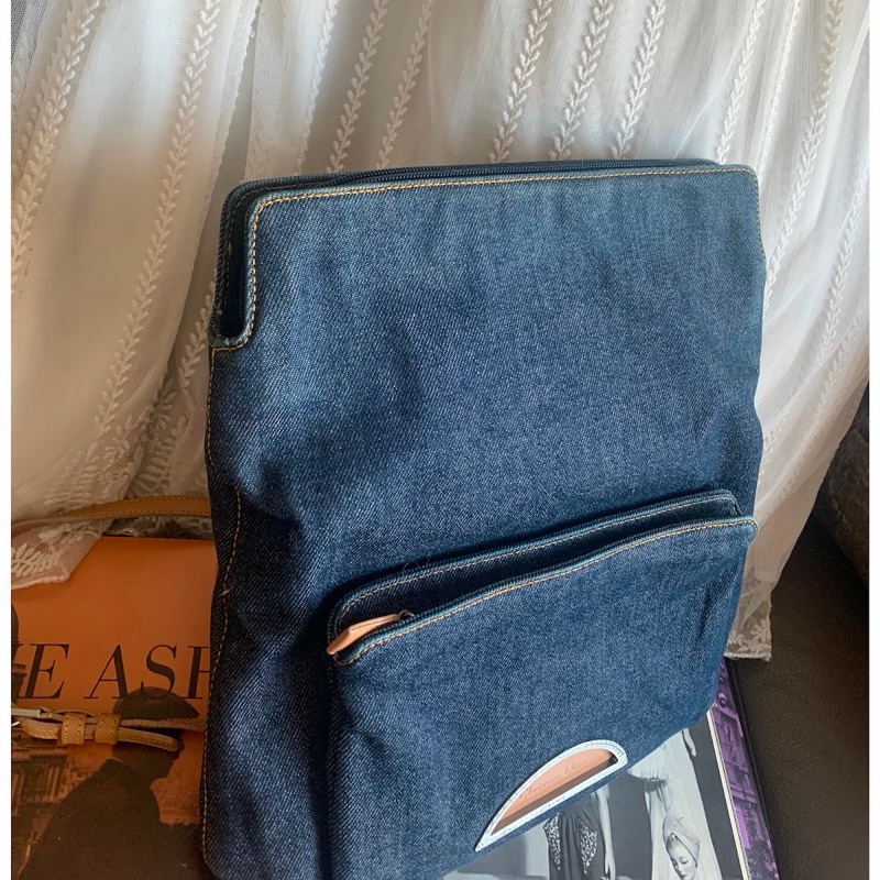 迪奧 背包 後背包 後背包 雙肩包 丹寧 中古  中古包背囊 牛仔 牛仔布 vintage dior malice pearl denim backpack-14
