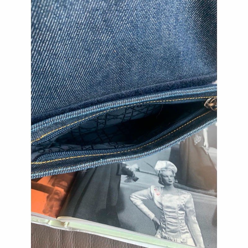 迪奧 背包 後背包 後背包 雙肩包 丹寧 中古  中古包背囊 牛仔 牛仔布 vintage dior malice pearl denim backpack-15