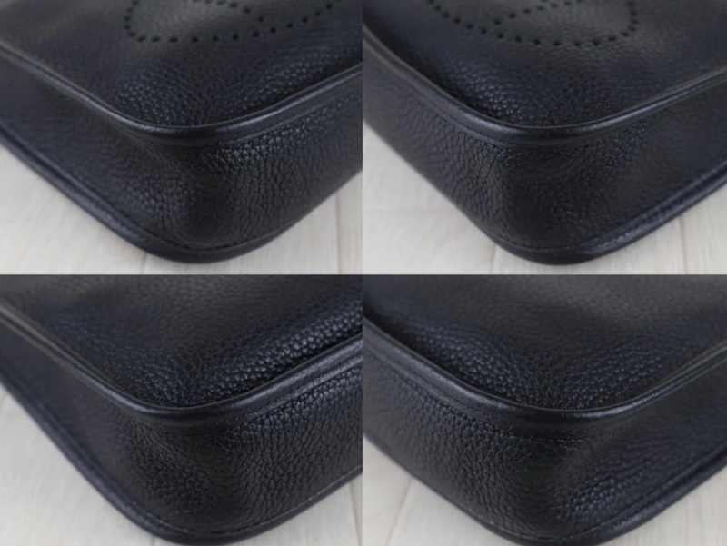 「JL精品代購」98新 Hermes 愛馬仕 黑金mini Evelyne-5