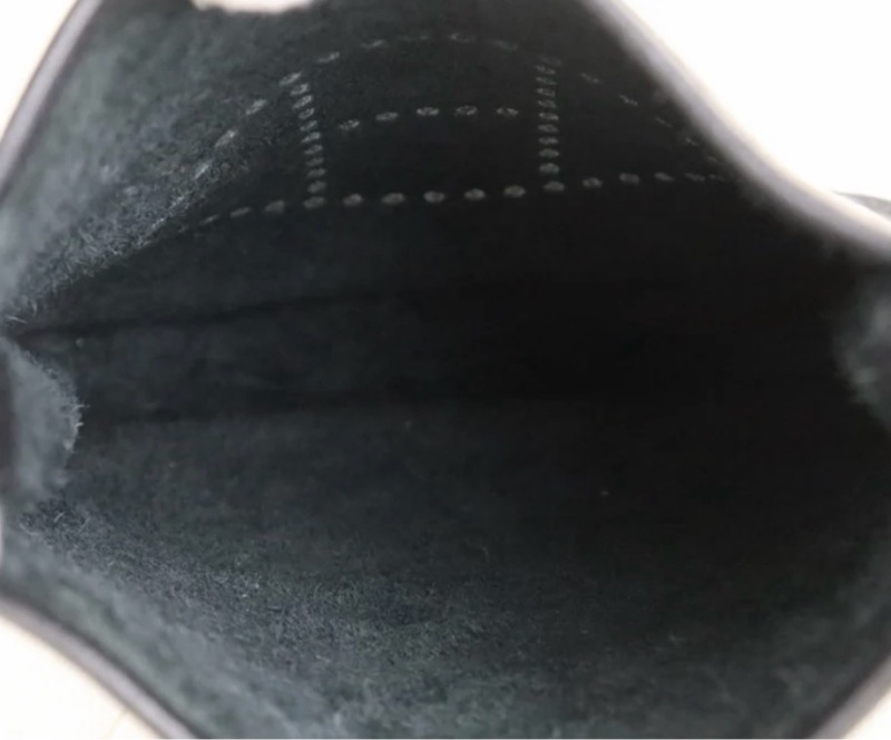 「JL精品代購」98新 Hermes 愛馬仕 黑金mini Evelyne-7