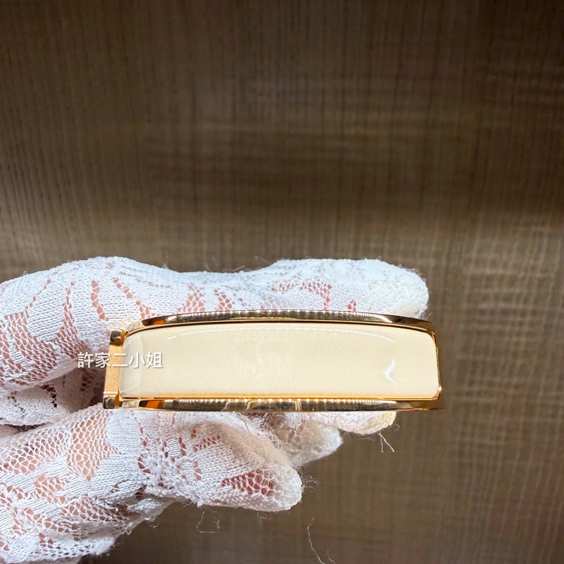 Hermes 97.98新 奶油色/玫瑰金 Clic H 手環-8