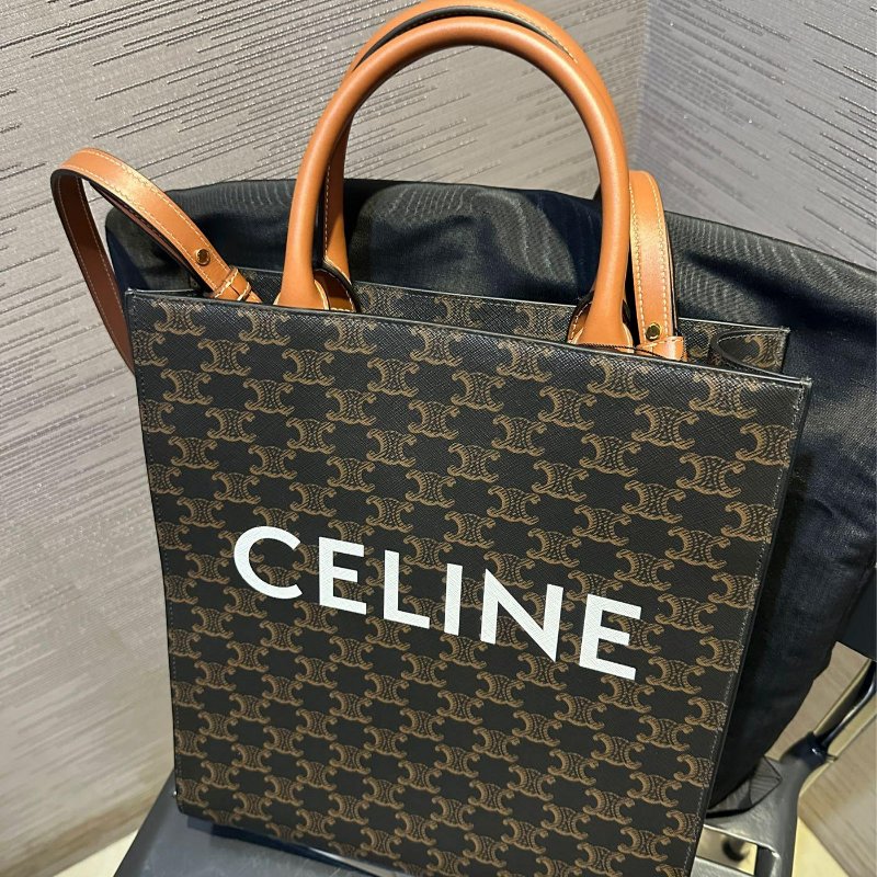 💎Han's house精品服飾💎CELINE tote 老花 全皮 手提包托特包 義大利製 28.5X33X8 現貨 原價63000-4