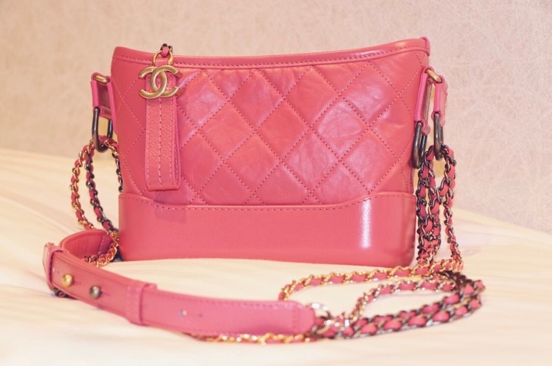 「JL精品代購」98新 Chanel 香奈兒粉色流浪包 小號-0