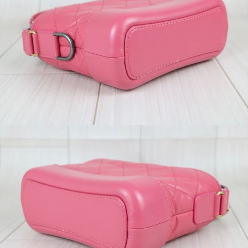 「JL精品代購」98新 Chanel 香奈兒粉色流浪包 小號-5