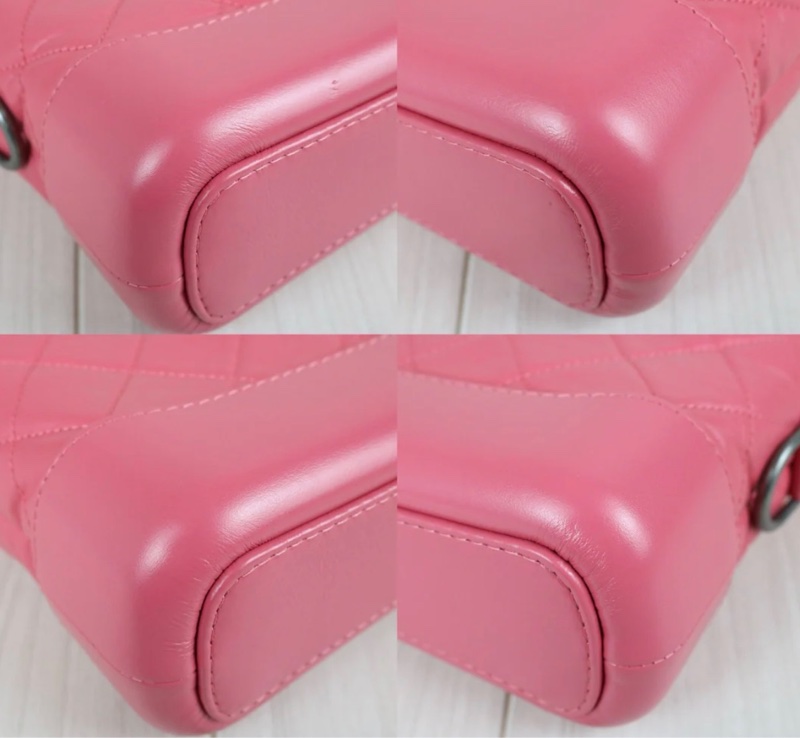 「JL精品代購」98新 Chanel 香奈兒粉色流浪包 小號-6