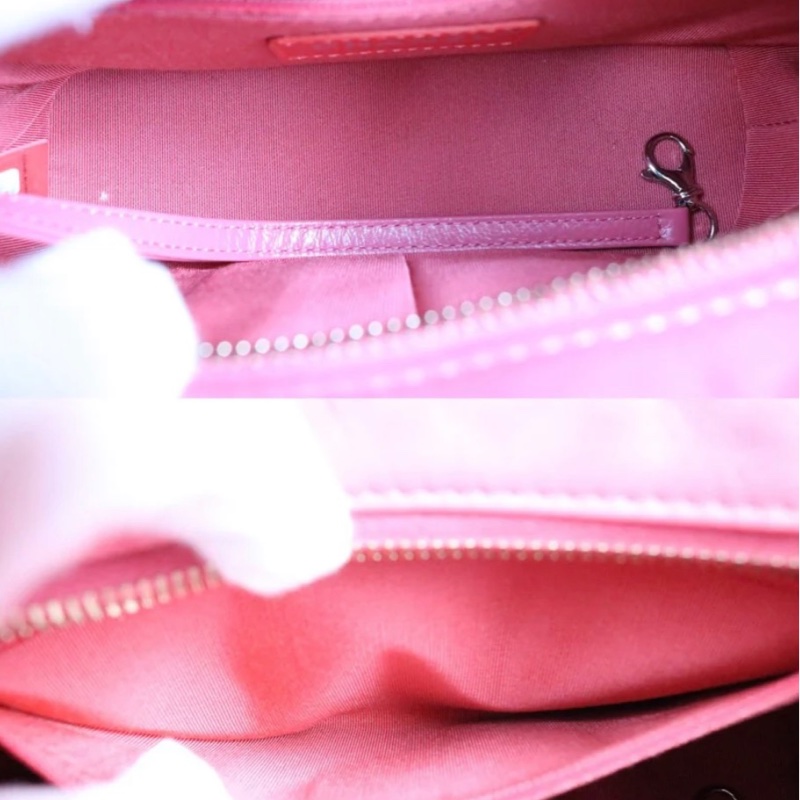 「JL精品代購」98新 Chanel 香奈兒粉色流浪包 小號-7