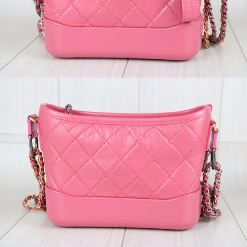 「JL精品代購」98新 Chanel 香奈兒粉色流浪包 小號-10
