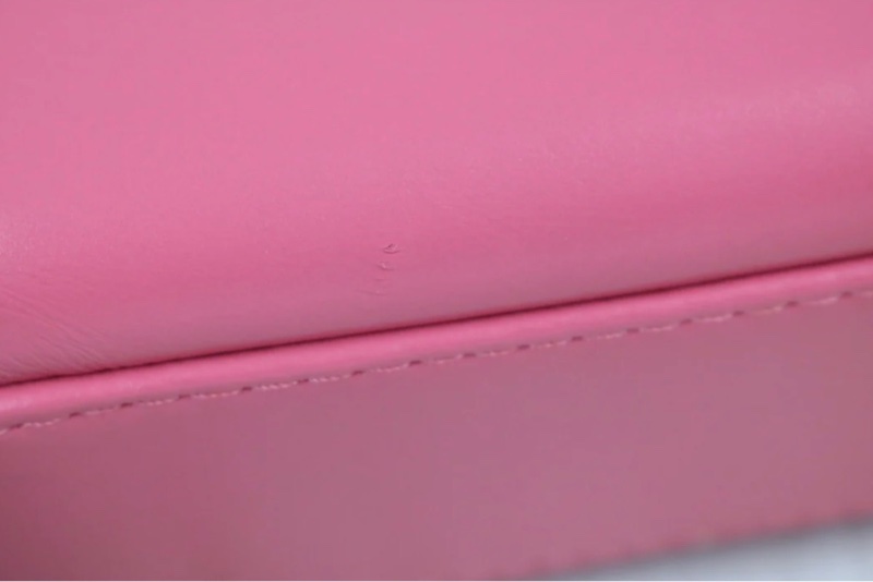 「JL精品代購」98新 Chanel 香奈兒粉色流浪包 小號-13