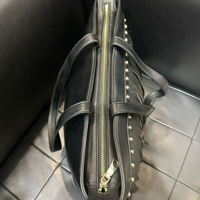 💎Han's house精品服飾💎LOVE MOSCHINO 流蘇字母印花皮革肩背托特包 九成新 有壓痕-7