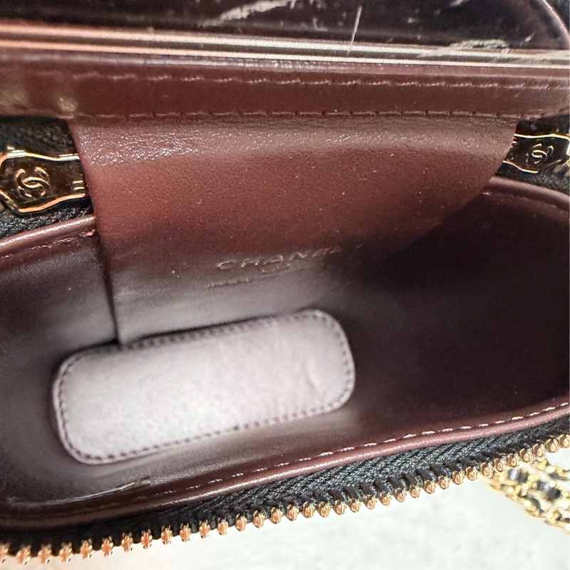32開95新香奈兒黑金荔枝牛皮▫️香奈兒盒子包鏈條斜背包 小廢包 化妝包-17