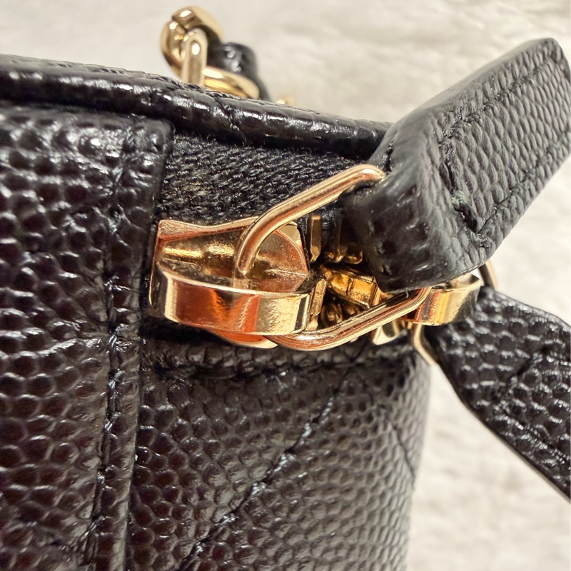 32開95新香奈兒黑金荔枝牛皮▫️香奈兒盒子包鏈條斜背包 小廢包 化妝包-23