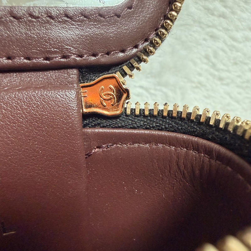 32開95新香奈兒黑金荔枝牛皮▫️香奈兒盒子包鏈條斜背包 小廢包 化妝包-31