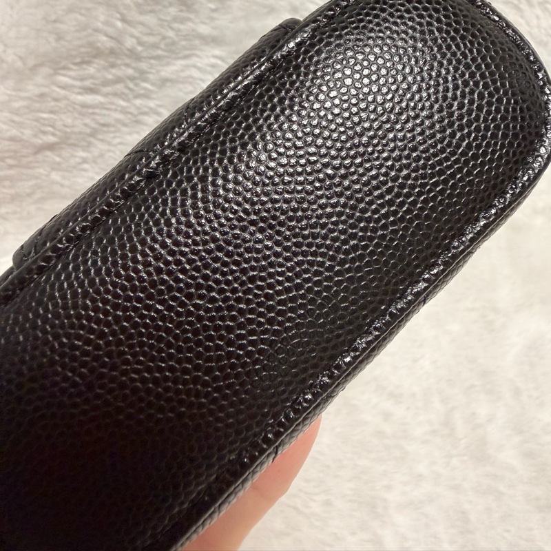 32開95新香奈兒黑金荔枝牛皮▫️香奈兒盒子包鏈條斜背包 小廢包 化妝包-38