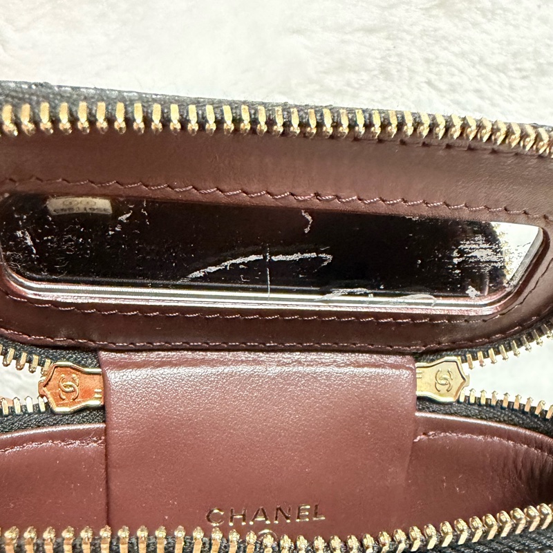 32開95新香奈兒黑金荔枝牛皮▫️香奈兒盒子包鏈條斜背包 小廢包 化妝包-40