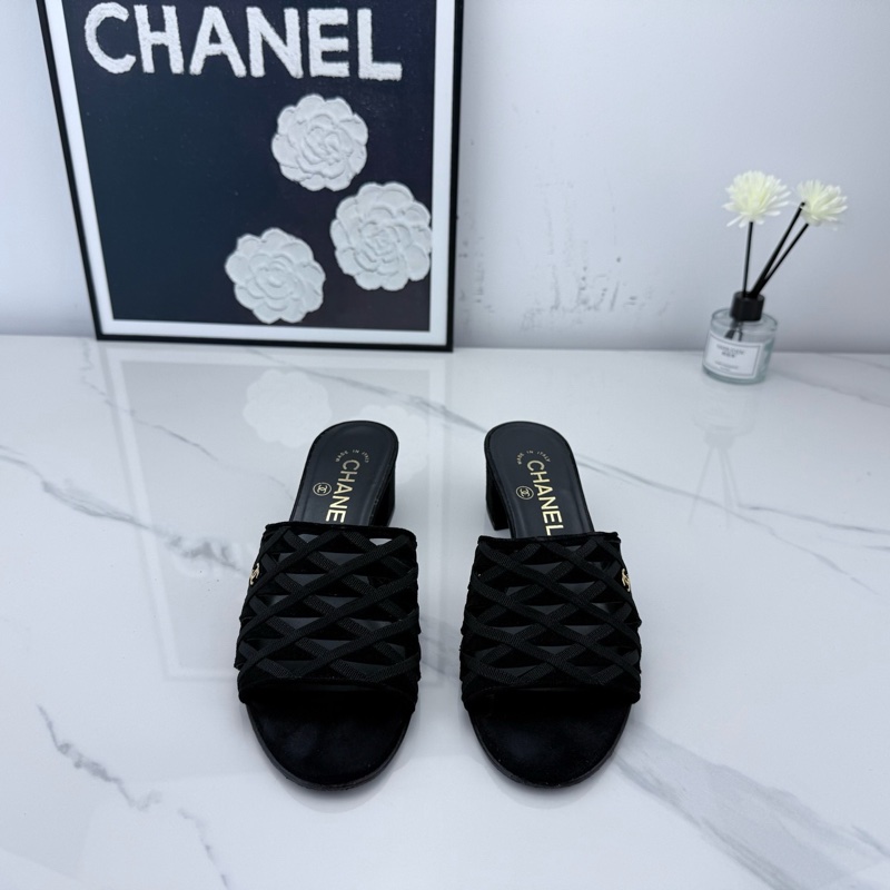 Chanel香奈兒 網紗鏤空金標拖鞋 35.5碼-1