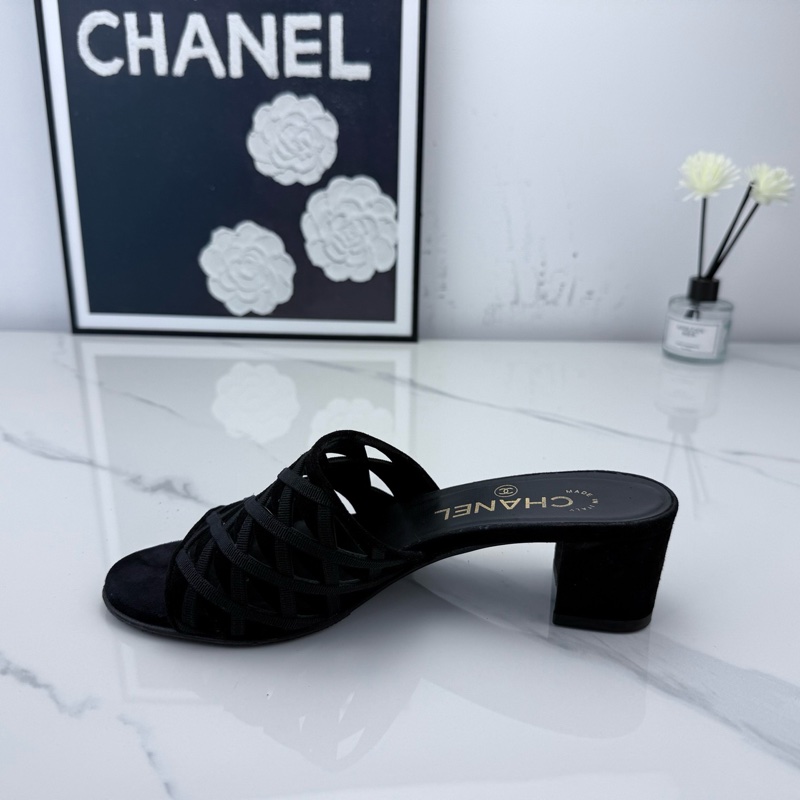 Chanel香奈兒 網紗鏤空金標拖鞋 35.5碼-3