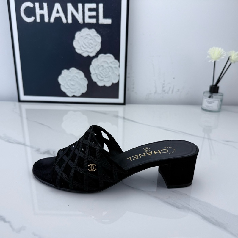 Chanel香奈兒 網紗鏤空金標拖鞋 35.5碼-5