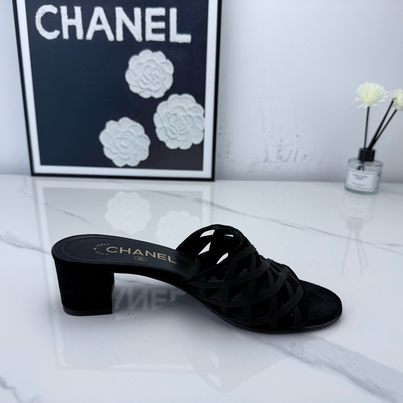 Chanel香奈兒 網紗鏤空金標拖鞋 35.5碼-8