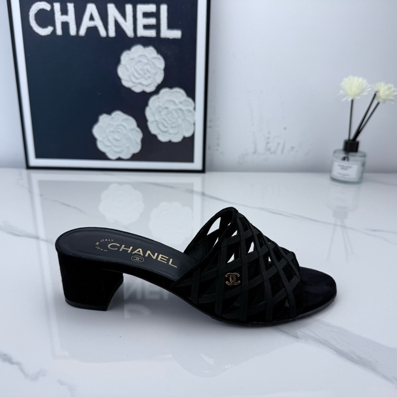 Chanel香奈兒 網紗鏤空金標拖鞋 35.5碼-12