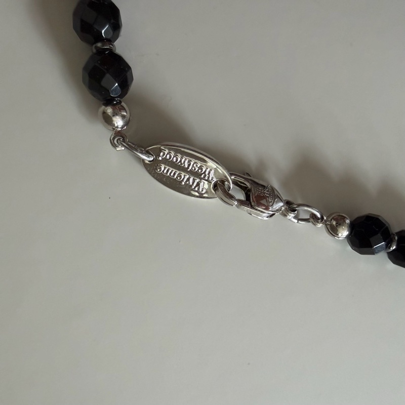 Vivienne Westwood🪐黑瑪瑙x碎鑽經典土星 Messaline Choker-4