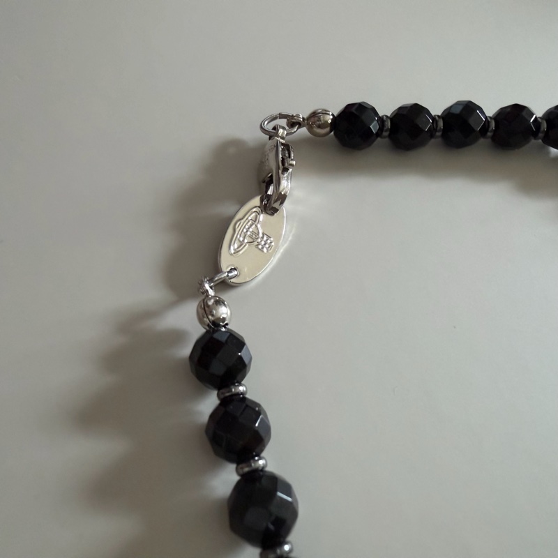 Vivienne Westwood🪐黑瑪瑙x碎鑽經典土星 Messaline Choker-5