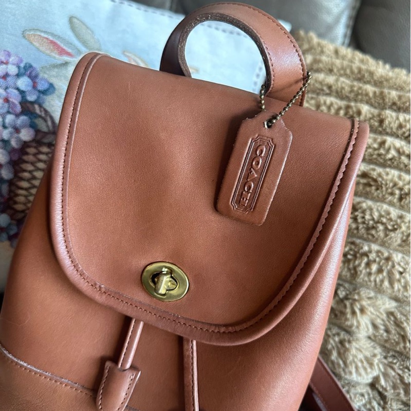 蔻馳 中古後背包 後背包 後背包 雙肩包 皮革 美式靈魂 中古  中古包背囊 經典款 迷你  美式復古 vintage coach mini backpack-9